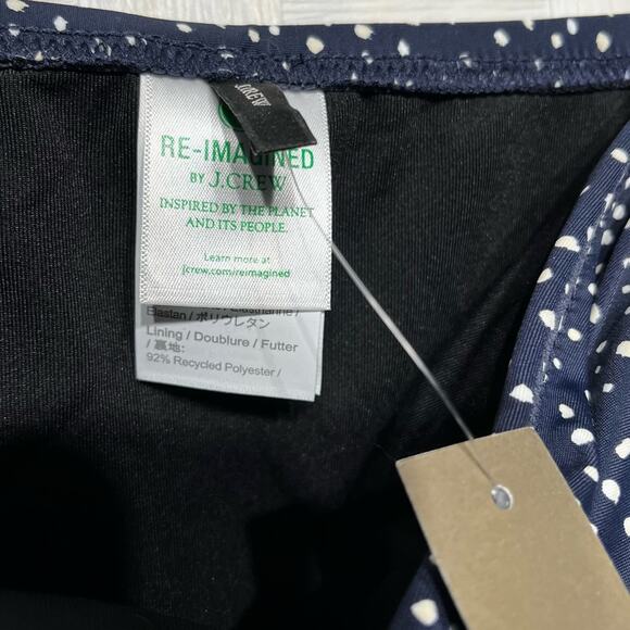 J. Crew Women’s Ruched Bandeau One Piece Swimsuit In Dot Womens Plus Size 24 - Picture 8 of 15